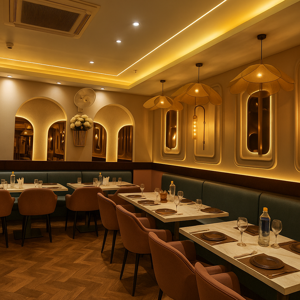 Interior of BLINKK, the best restaurant in Civil Lines, Prayagraj